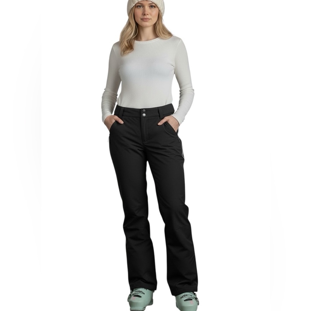 Spyder Insulated Primaloft Ski Snow Pant Black White Size 12 Large Womens NEW